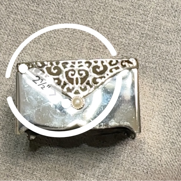 VTG 90s Silver Keepsake Box Velvety lining Pearl Accent on Lid Things Remembered - Picture 9 of 9